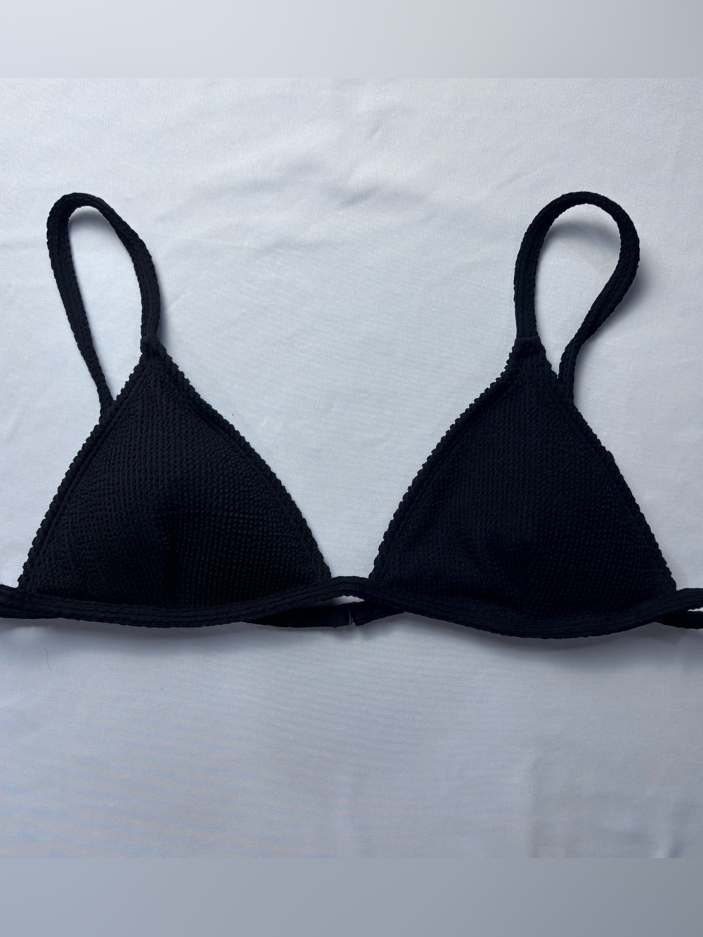 Good American Black Triangle Bralette Swim Top